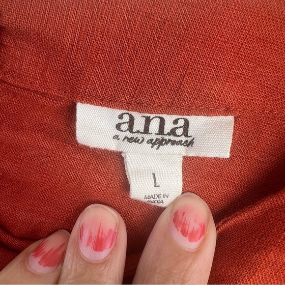 A.n.a long sleeve ruffle blouse Size Large - Picture 5 of 9